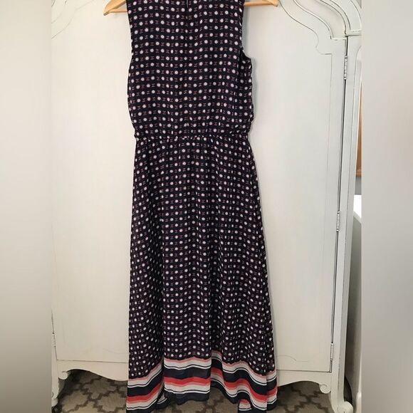 Apt 9 Midi Sleeveless Dress Red, White, Blue Lined Small petite Handkerchief Hem - Picture 3 of 4